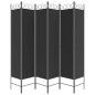 vidaXL Biombo divisor de 6 paneles de tela negro 240x200 cm vidaXL Biombo divisor de 6 paneles de tela negro 240x200 cm