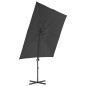 vidaXL Sombrilla voladiza con poste de acero gris antracita 250x250 cm
