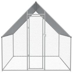 vidaXL Jaula gallinero de exterior de acero galvanizado 2x2x1,92 m