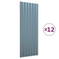 vidaXL Paneles de tejado 12 unidades acero recubierto gris 100x36 cm vidaXL Paneles de tejado 12 unidades acero recubierto gris 100x36 cm