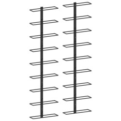 vidaXL Botelleros de pared para 18 botellas 2 unidades hierro negro 