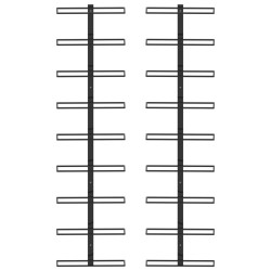 vidaXL Botelleros de pared para 18 botellas 2 unidades hierro negro 