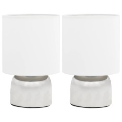 vidaXL Lámparas de mesa táctiles 2 unidades blanco E14