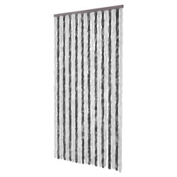 vidaXL Cortina mosquitera gris y blanco chenilla 100x220 cm