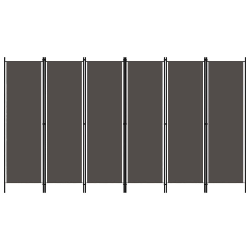 vidaXL Biombo divisor de 6 paneles gris antracita 300x180 cm vidaXL Biombo divisor de 6 paneles gris antracita 300x180 cm