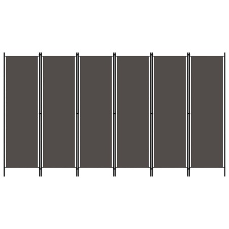 vidaXL Biombo divisor de 6 paneles gris antracita 300x180 cm