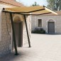 vidaXL Toldo manual retráctil con postes amarillo y blanco 3x2,5 m