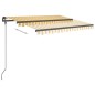 vidaXL Toldo manual retráctil con postes amarillo y blanco 3x2,5 m