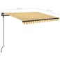 vidaXL Toldo manual retráctil con postes amarillo y blanco 3x2,5 m