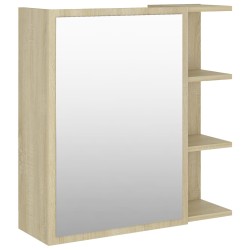 vidaXL Armario espejo baño contrachapada color roble 62,5x20,5x64 cm