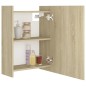 vidaXL Armario espejo baño contrachapada color roble 62,5x20,5x64 cm vidaXL Armario espejo baño contrachapada color roble 62,5x20,5x64 cm