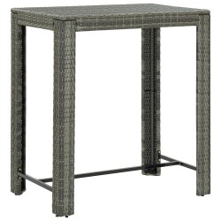 vidaXL Mesa alta para jardín ratán sintético gris 100x60,5x110,5 cm