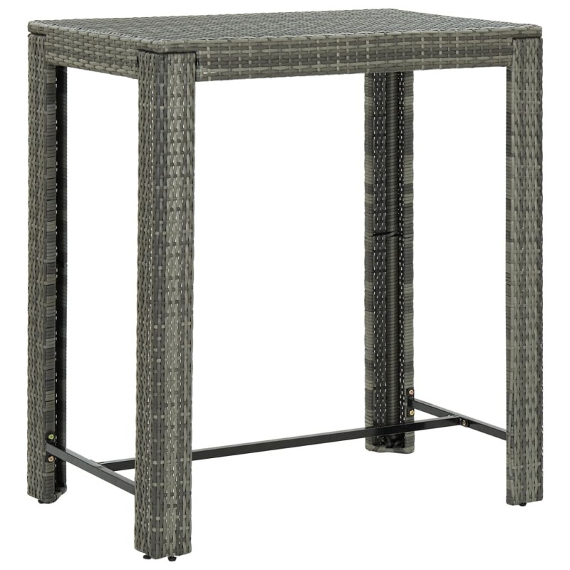 vidaXL Mesa alta para jardín ratán sintético gris 100x60,5x110,5 cm vidaXL Mesa alta para jardín ratán sintético gris 100x60,5x110,5 cm