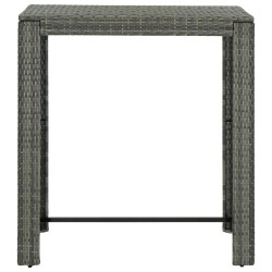 vidaXL Mesa alta para jardín ratán sintético gris 100x60,5x110,5 cm