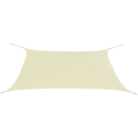 vidaXL Toldo de vela rectangular tela Oxford color crema 2x4 m 