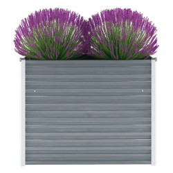 vidaXL Arriate de jardín de acero galvanizado gris 100x40x77 cm