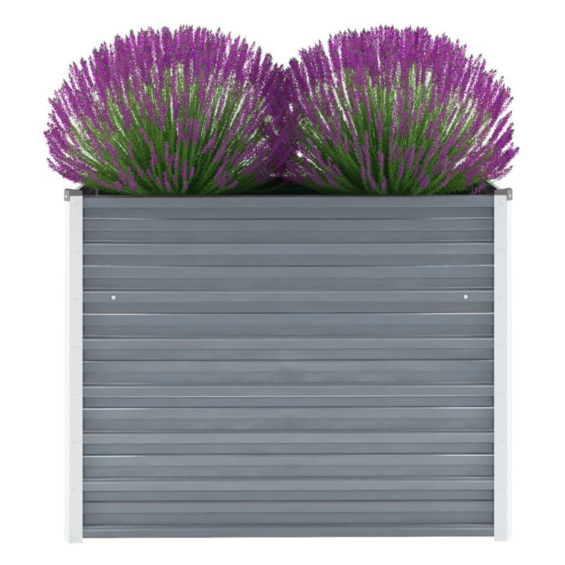 vidaXL Arriate de jardín de acero galvanizado gris 100x40x77 cm