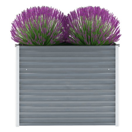 vidaXL Arriate de jardín de acero galvanizado gris 100x40x77 cm