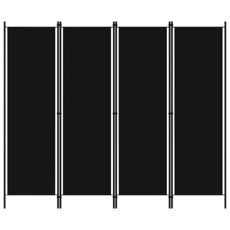 vidaXL Biombo divisor de 4 paneles negro 200x180 cm  