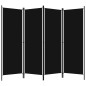 vidaXL Biombo divisor de 4 paneles negro 200x180 cm vidaXL Biombo divisor de 4 paneles negro 200x180 cm