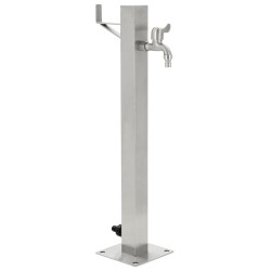 vidaXL Columna de agua de jardín acero inoxidable cuadrada 65 cm