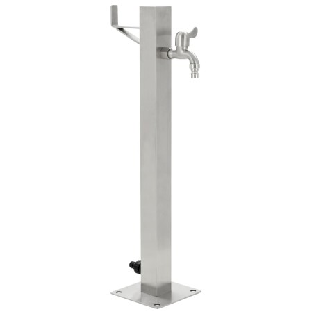 vidaXL Columna de agua de jardín acero inoxidable cuadrada 65 cm