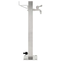 vidaXL Columna de agua de jardín acero inoxidable cuadrada 65 cm