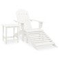 vidaXL Silla con otomana y mesa jardín Adirondack macizo abeto blanco vidaXL Silla con otomana y mesa jardín Adirondack macizo abeto blanco