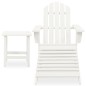 vidaXL Silla con otomana y mesa jardín Adirondack macizo abeto blanco vidaXL Silla con otomana y mesa jardín Adirondack macizo abeto blanco