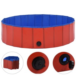 vidaXL Piscina para perros plegable PVC rojo 120x30 cm