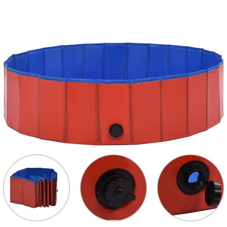 vidaXL Piscina para perros plegable PVC rojo 120x30 cm