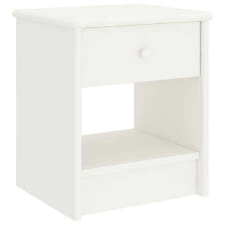 vidaXL Mesita de noche madera maciza de mango blanco 35x30x40 cm
