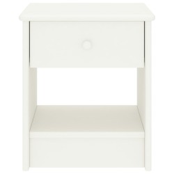 vidaXL Mesita de noche madera maciza de mango blanco 35x30x40 cm