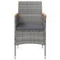 vidaXL Juego de comedor de jardín 3 piezas con cojines gris y negro vidaXL Juego de comedor de jardín 3 piezas con cojines gris y negro