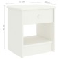 vidaXL Mesita de noche madera maciza de mango blanco 35x30x40 cm vidaXL Mesita de noche madera maciza de mango blanco 35x30x40 cm