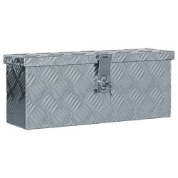 vidaXL Caja de aluminio 48,5x14x20 cm plateada