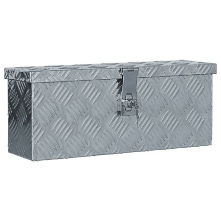 vidaXL Caja de aluminio 48,5x14x20 cm plateada