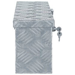 vidaXL Caja de aluminio 48,5x14x20 cm plateada