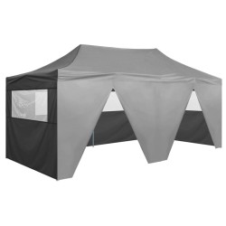 vidaXL Carpa plegable profesional con 4 paredes acero antracita 3x6 m