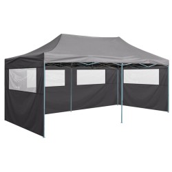 vidaXL Carpa plegable profesional con 4 paredes acero antracita 3x6 m