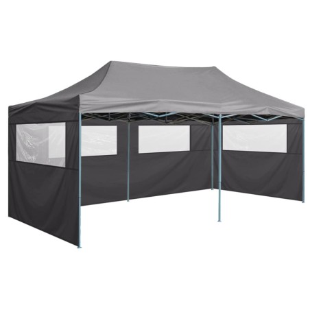 vidaXL Carpa plegable profesional con 4 paredes acero antracita 3x6 m