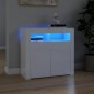 vidaXL Aparador con luces LED blanco brillante 80x35x75 cm
