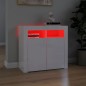 vidaXL Aparador con luces LED blanco brillante 80x35x75 cm