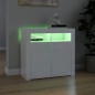 vidaXL Aparador con luces LED blanco brillante 80x35x75 cm