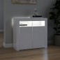 vidaXL Aparador con luces LED blanco brillante 80x35x75 cm