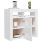 vidaXL Aparador con luces LED blanco brillante 80x35x75 cm