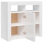 vidaXL Aparador con luces LED blanco brillante 80x35x75 cm