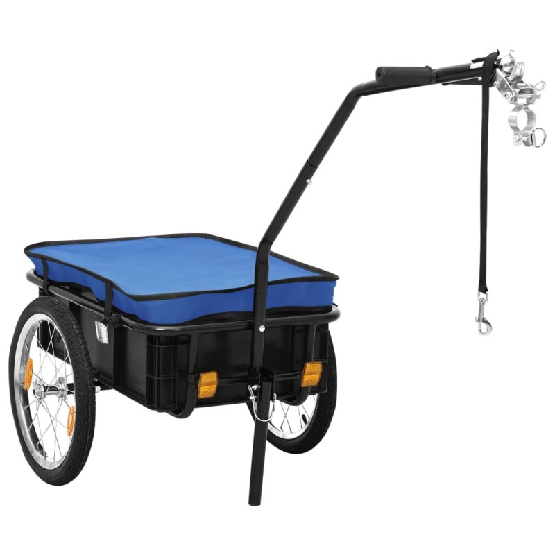 vidaXL Remolque de bicicleta/carrito de mano acero azul 155x60x83 cm vidaXL Remolque de bicicleta/carrito de mano acero azul 155x60x83 cm