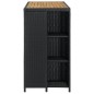 vidaXL Mesa bar estante almacenaje 120x60x110 cm ratán sintético negro vidaXL Mesa bar estante almacenaje 120x60x110 cm ratán sintético negro