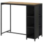 vidaXL Mesa bar estante almacenaje 120x60x110 cm ratán sintético negro vidaXL Mesa bar estante almacenaje 120x60x110 cm ratán sintético negro